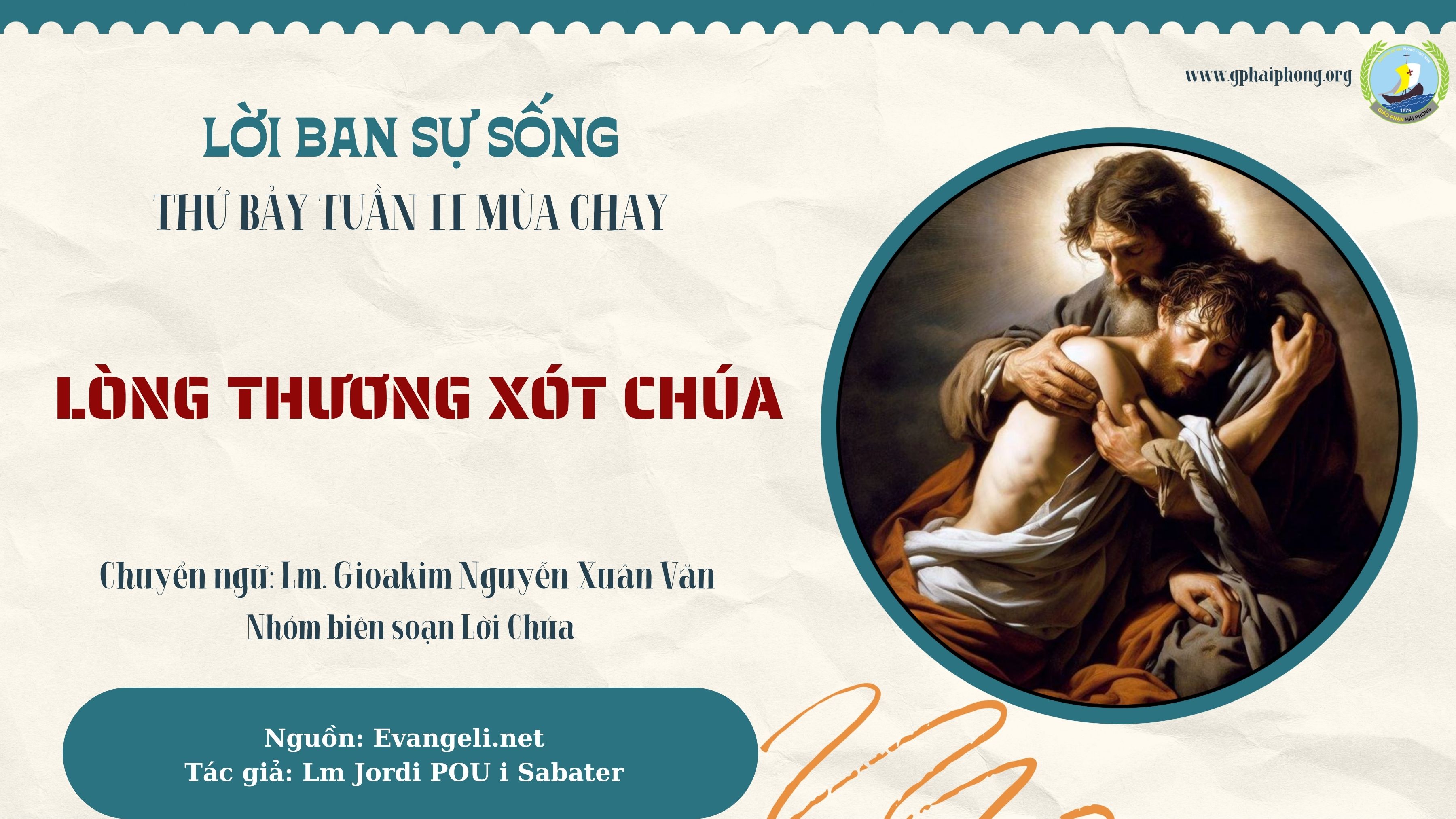 Lời ban Sự sống: Lòng Thương xót Chúa_Thứ Bảy Tuần II Mùa Chay